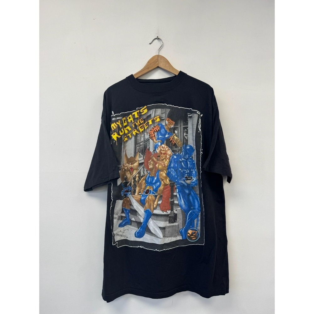 VTG My Cats Rule The Streets Shirt Mens 2XL Black Toughcity Tee Streetwear Y2K